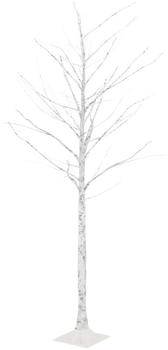 vidaXL LED-Birke Warmwei&szlig; 128 LEDs 220cm Wei&szlig; (8720287138792)