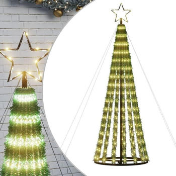vidaXL Weihnachtsbaum Kegelform 275 LEDs Warmweiß 180cm Warm white (8721012042100)