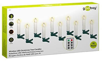 Goobay Kabellose LED Weihnachtsbaumkerzen 10er Set Weiß (49873)