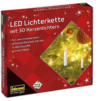 Idena Christbaumkerzen 38192, Lichterkette, elfenbein, 30 LED-Kerzen