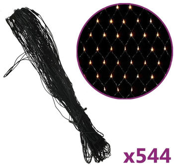 vidaXL Weihnachts-Lichternetz 544 LED 4x4m warmweiß (vid-328782)