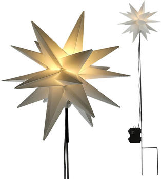 Cepewa 3D-Stern LED-Gartenstecker Ø25x90cm (65106)