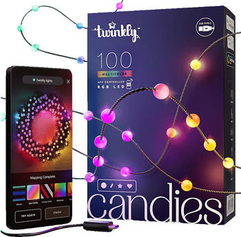 twinkly Candies Perlen 6m Lichterkette RGB 16 Mio Farben 100 RGB-LEDs