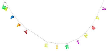 ETC Shop LED Lichterkette, bunt, Happy Birthday, Hängelampe, L 124 cm