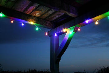 Coen Bakker LED Lichterkette 4,80 m Bunte LEDs 24er Partylichterkette Gartenbeleuchtung