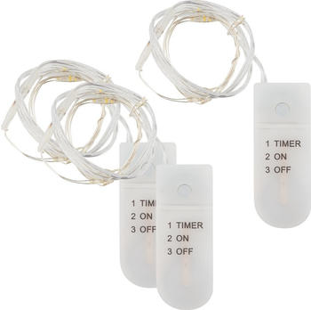 VBS 3er-Pack Micro LED-Lichterkette mit Timer 10 LEDs