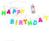 Marelida LED Lichterkette HAPPY BIRTHDAY - 13 warmweiße LED - L: 1,10m - Batteriebetrieb - bunt