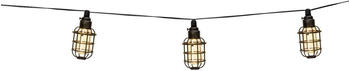 Grundig Solar Lichterkette - Gartenleuchte 10 LED-Laternen - 12 Lumen - Warmwei&szlig;es Licht - inkl. Solarpanel - Batterielebensdauer 8-6 Stunden - Schwarz