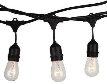 ETC Shop Lichterkette, 10x E27-Fassung, IP54, schwarz, L 500 cm