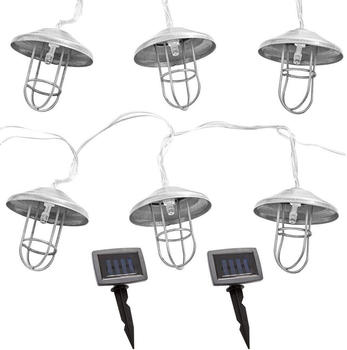 ETC Shop LED Solarleuchte, Lichterkette, 20x Laterne, Erdspieß, L 200cm