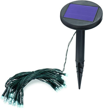 Esotec Solar Premium Lichterkette 2,5m für Sommer und Winter - 24 kaltweiße LEDs, Lichtfarbe 6000K, 2 Betriebsmodi - extragroßes Qualitäts-Solarmodul - Party Weihnachten Solarleuchte Garten esotec 102165