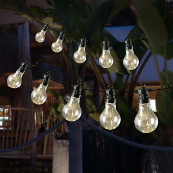 Marelida LED Lichterkette GLOW - 20 transparente Glühbirnen - L: 9,5m - koppelbar bis 100 Lichter - für Außen