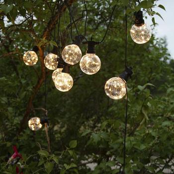 Marelida LED Party Lichterkette CIRCUS - 10 Kugeln mit je 10 Micro LED - L: 2,7m - inkl. Trafo - für Außen