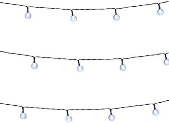 Grundig Solar Power Light String - 9 M - 50 Lichter Lichterkette mit Solarpanel - Warmwei&szlig;es Licht - 8 Modi - Schwarz