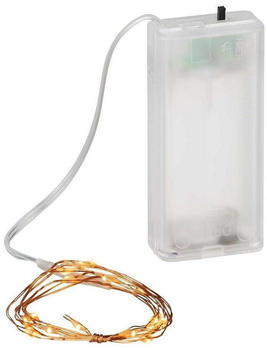 Coen Bakker LED Lichterkette Batterie Draht kupfer Timer 0,95m 20 LED warmweiß classic warm
