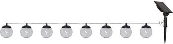 Star Trading LED Solar-Lichterkette Kugeln 11cm warmweiß 2er-Set schwarz