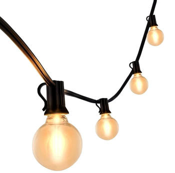 Ledvion Lichterkette 19.5M, 30x Gold E12 LED, Wasserdicht IP44, 9W, 2700K, LED Lichter Ketten Außen, Lichternetz Außenbereich