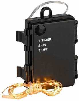Coen Bakker LED Lichterkette Batterie Außen Draht kupfer Timer 1,95m 40 LED warmweiß classic warm