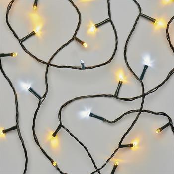 EMOS LED-Weihnachtslichterkette blinkend, 8 m, innen und außen, warm/kaltweiß, Timer (D4AN01)