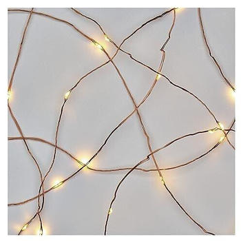 EMOS LED-Weihnachtslichterkette Kupfer, 4 m, innen und au&szlig;en, warmwei&szlig;, Timer (D3AW01)