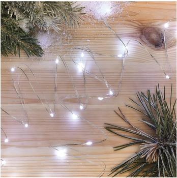 EMOS Nano-LED-Weihnachtslichterkette, 1,9 m, 2x AA, innen, kaltweiß, Timer (D3AC07)