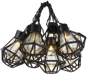 Globo Led Lichterkette Außenleuchte Gartenlampe Terrasse Laterne Gitter Gartendeko schwarz, Kunststoff, Led warmweiß, l 230 cm