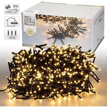 ECD Germany Led Büschel Lichterkette 14,5m mit 2016 Leds Warmweiß, Strombetrieb, IP44 Wasserdicht