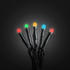 Konstsmide Micro LED Lichterkette, gefrostet, 120 bunte Dioden, 30V Außentrafo, schwarzes Kabel - 3812-500