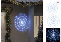 vidaXL Weihnachtsbeleuchtungen Feuerwerk 4 Stk. 140 LEDs Kaltwei&szlig; 17cm