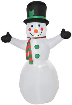 HomCom Weihnachtsfigur Aufblasbarer Schneemann mit 2 Leuchtmodulen