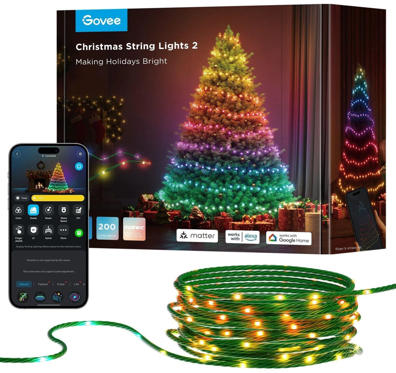 LightsGo LED Lichterkette Mit 20 Herzen – Warmweiß, USB-Betrieb, 3,5 M Für Zimmerdeko & Partys