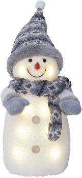 Star Trading LED Lichtobjekt Joylight Schneemann in Weiß und Grau 0,48W