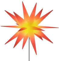 vidaXL LED-Weihnachtsstern mit Erdspie&szlig; Faltbar Rot 57 cm