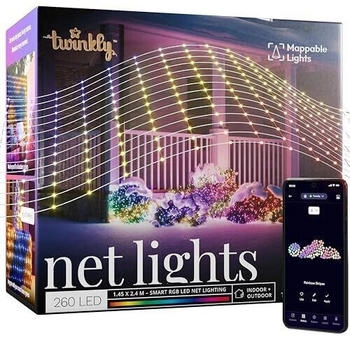 twinkly TWN240RGB-TEU - Dimmbarer LED-RGB-Vorhang für den Außenbereich LED 1,2m IP44 Wi-Fi