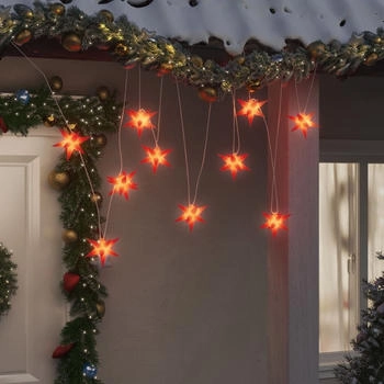 vidaXL LED-Weihnachtssterne 10 Stk. Rot 10 cm [EEK: Beschreibung]