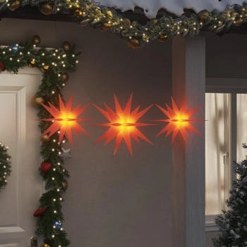 vidaXL LED-Weihnachtssterne 3 Stk. Faltbar Rot [EEK: Beschreibung]
