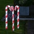 Marelida LED Zuckerstangen Gartendeko Weihnachtsbeleuchtung inkl. Trafo 3 Stück - mehrfarbig Kunststoff