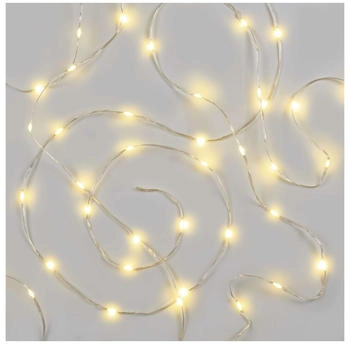 EMOS LED-Lichterkette, 120 LEDs Drop Lichterkette, 12m lange Weihnachtslichterkette + 5m Zuleitung inkl. Netzteil, Timer 6/18h warmweiß, IP44