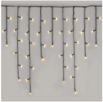 EMOS LED-Eisregen Lichterkette, 3,6m Weihnachtslichterkette + 5m Zuleitung, 200 LEDs, 8 Lichtmodi, Netzteil mit Timer 6h/18h, IP44 Warmweiß