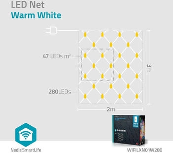 Nedis WIFILXN01W280 SmartLife Dekorative Lichterkette Wi-Fi Warmweiss 280 LED 