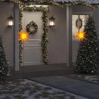 vidaXL LED-Weihnachtsstern mit Erdspie&szlig; Faltbar Gelb 57 cm