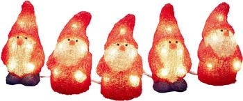 Konstsmide Acryl Figuren 5er Set Weihnachtsmann Garten Deko Figuren IP44 40 LEDs