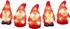 Konstsmide Acryl Figuren 5er Set Weihnachtsmann Garten Deko Figuren IP44 40 LEDs