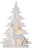 Star Trading LED Weihnachtsdeko Grandy von , Weihnachtsmotive für innen und außen aus Holz in Weiß, Tanne und Hirsch, mit Kabel, Höhe: 70 cm, IP44