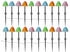 Marelida LED Lichterkette Mini Pilze 20 Gartenstecker Gartendeko 8 Funkt. Timer bunt