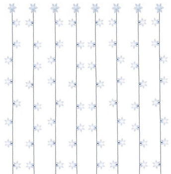 Marelida LED Lichtervorhang Schneeflocken 64 kaltweiße LED 1,2mx1m für Innen Weihnachten - transparent Kunststoff