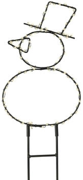 Marelida LED Gartenstecker Schneemann Silhouette 180LED H: 47cm Weihnachtsdeko Gartendeko - schwarz