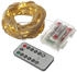 Marelida LED Lichterkette Seil Jute Deko Kordel Tau 40LED 5m Timer 8 Funktionen outdoor - braun