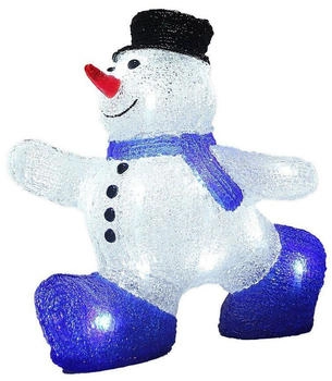 Deuba Dekofigur, Acryl Figur mit LED Schneemann Außen Innen 27x27x14cm Groß IP44, mehrfarbig