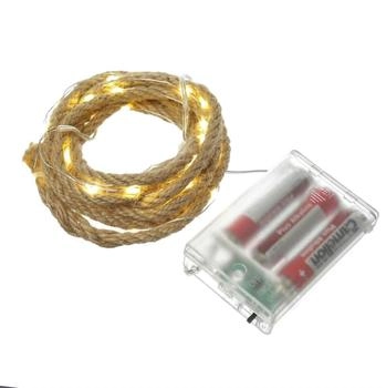 Marelida LED Lichterkette Seil - Deko-Tau - 40 warmweiße LED - L: 2m - Timer - Batterie - für Innen